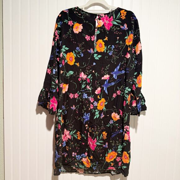 Old Navy Floral Blue Bird Bell Sleeve Dress Size XL - Picture 5 of 5